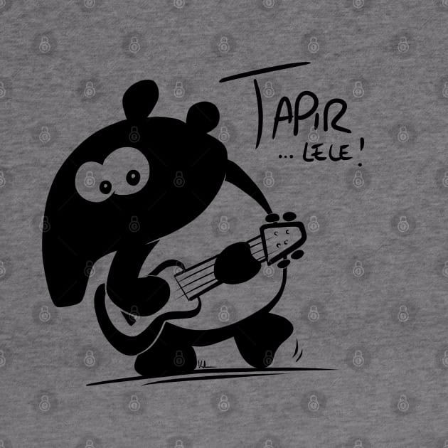 Tapir-lele Funny Cute Musical Hawaii Tapir with Ukulele by SkizzenMonster